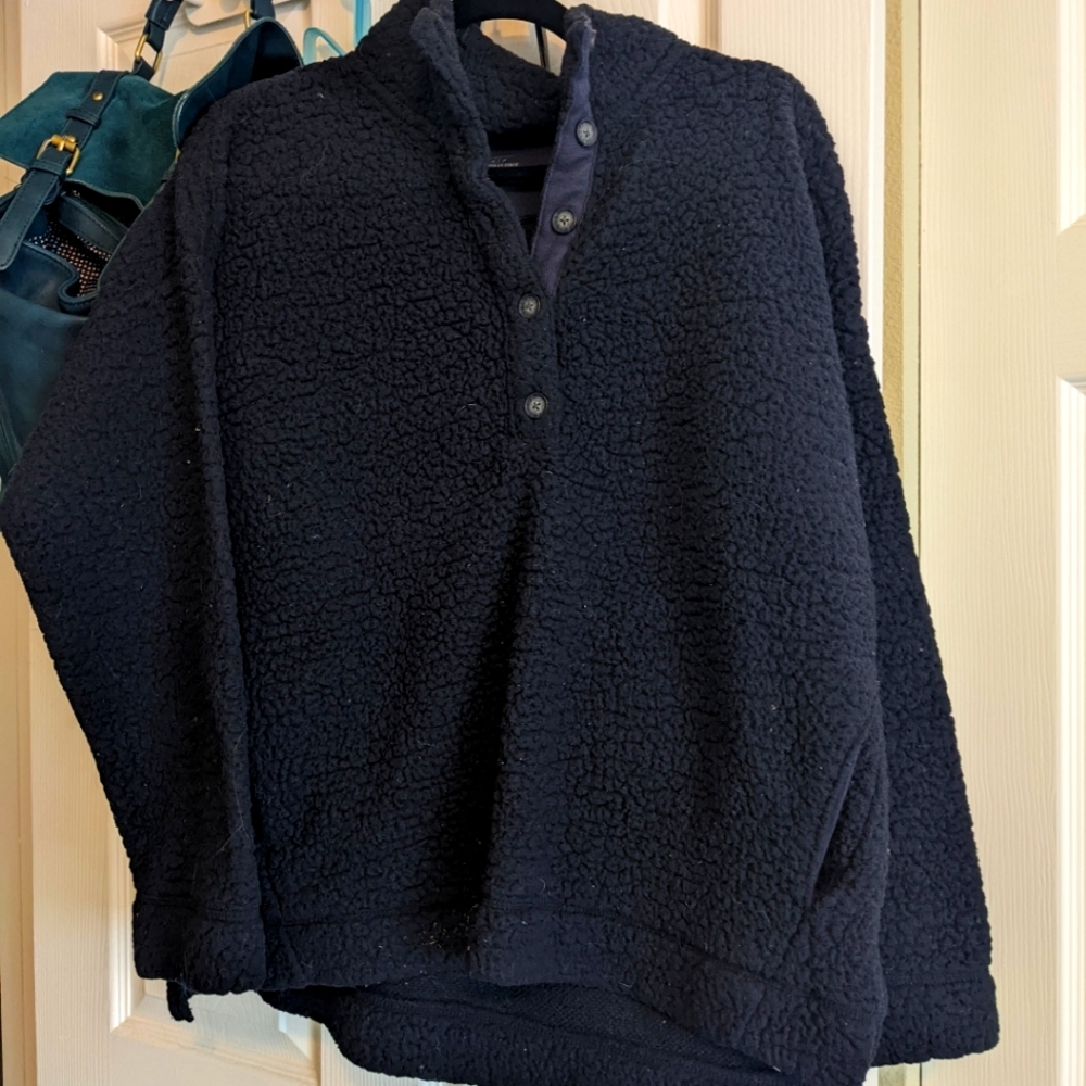 Oversized Navy Sherpa Fleece